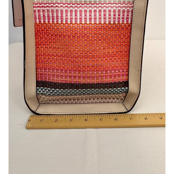 NWOT Kate Spade New York Market Stripe Tote Bag Woven Canvas & Leather Handles B - Picture 9 of 11